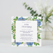 Invitation N'importe quelle année Fleurs de mariage Hydrangea (Debout devant)
