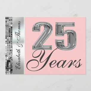 Invitation N'Importe Quelle Couleur & 25 Ans Argent Anniversa