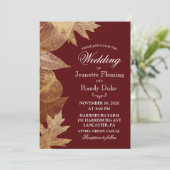 Invitation N'IMPORTE QUELLE COULEUR - Automne Feuilles d'auto (Debout devant)