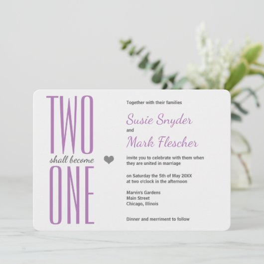 Invitation N'Importe Quelle Couleur Deux Devient Une Bible Fa (Debout devant)