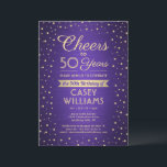 Invitation N'IMPORTE QUELLE Oeuvre D'Anniversaire Brossé Purp<br><div class="desc">Famille Invitation et amis à une fête d'anniversaire élégante avec des invitations personnalisées violet et or. Tout le libellé de ce modèle (y compris "Cheers to 50 Years") est mis en place pour un 50ème anniversaire, mais est simple à personnaliser pour n'importe quelle année ou type d'événement. Le design comprend...</div>