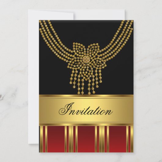 Invitation N'importe quelle partie Gold Black Red (Devant)