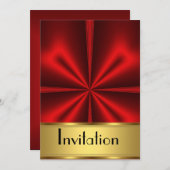 Invitation N'Importe Quelle Partie Gold Red (Devant / Derrière)