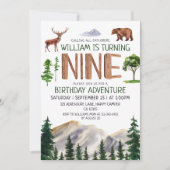 Invitation Nine Explorer Boy Birthday (Devant)