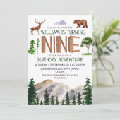 Invitation Nine Explorer Boy Birthday (Debout devant)