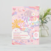 Invitation Nine Is A Vibe Disco Rainbow Sun 9th Birthday (Debout devant)