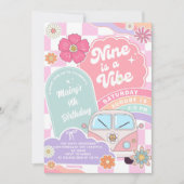 Invitation Nine is a Vibe Rainbow Daisy Birthday (Devant)