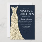 Invitation Ninety & Fabulous ! ! Robe d'or Gown 90e anniversa (Devant)