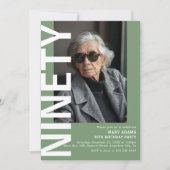 Invitation NINETY Photo moderne 90th Birthday Party (Devant)