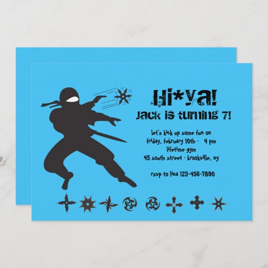 Invitation Ninja (Devant / Derrière)