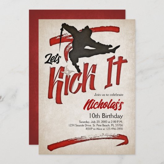 Invitation Ninja (Devant / Derrière)