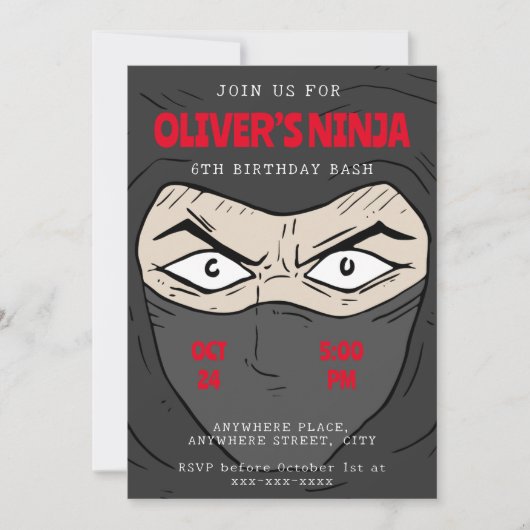 Invitation Ninja (Devant)