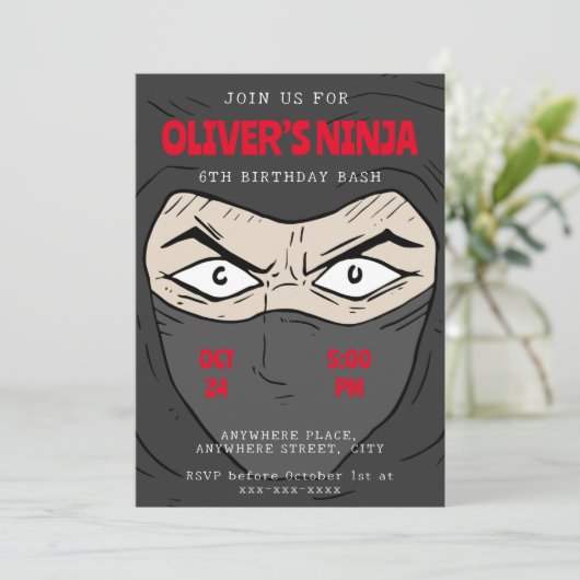 Invitation Ninja (Debout devant)