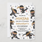 Invitation Ninja Anniversaire Karate Arts Martiaux Anniversai (Devant)