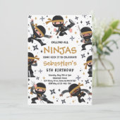 Invitation Ninja Anniversaire Karate Arts Martiaux Anniversai (Debout devant)