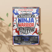 Invitation Ninja Athletic Warrior Anniversaire Fête Invitatio