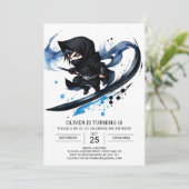 Invitation Ninja Aventure Enfants Personnalisée Anniversaire (Debout devant)