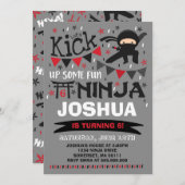Invitation Ninja Birthday Karate Birthday Party (Devant / Derrière)