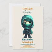 Invitation Ninja Birthday Karate Party (Devant)