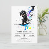 Invitation Ninja Boy Digital Anniversaire (Debout devant)