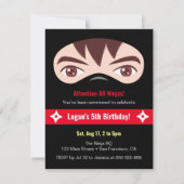 Invitation Ninja Face et Masque Anniversaire de enfant Party (Devant)