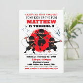 Invitation Ninja fête anniversaire invitation, Karate (Debout devant)