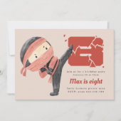 Invitation Ninja fête d'anniversaire, garçons 8e anniversaire (Devant)