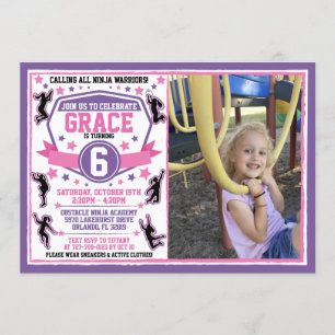 Invitation Ninja Filles guerrières Anniversaire Photo