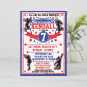 Invitation Ninja Filles guerrières fête d'anniversaire (Debout devant)