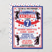 Invitation Ninja Filles guerrières fête d'anniversaire (Devant / Derrière)