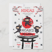 Invitation Ninja Guerrier Arts Martiaux Anniversaire (Devant)