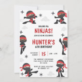 Invitation Ninja Guerrier Arts Martiaux Karate Anniversaire (Devant)