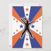 Invitation Ninja Guerrier Filles Bleu & Orange fête d'anniver (Dos)