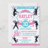 Invitation Ninja Guerrier Girls Birthday Party Obstacle Cours (Devant)