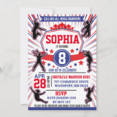 Invitation Ninja Guerrier Girls Birthday Party Obstacle Cours (Devant)