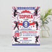 Invitation Ninja Guerrier Girls Birthday Party Obstacle Cours (Debout devant)