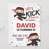 Invitation Ninja Karate Boy Anniversaire Arts martiaux (Devant)