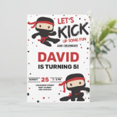 Invitation Ninja Karate Boy Anniversaire Arts martiaux (Debout devant)