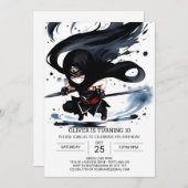 Invitation Ninja Martial Arts Whimsday (Devant / Derrière)