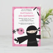 Invitation Ninja Power Pink (Debout devant)