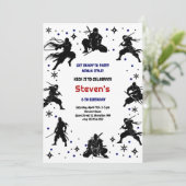 Invitation Ninja style kids birthday (Debout devant)