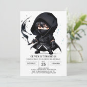 Invitation Ninja Surprise Enfants Anniversaire (Debout devant)