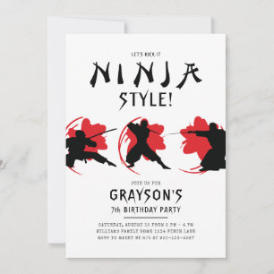 Invitation Ninja Thème Anniversaire