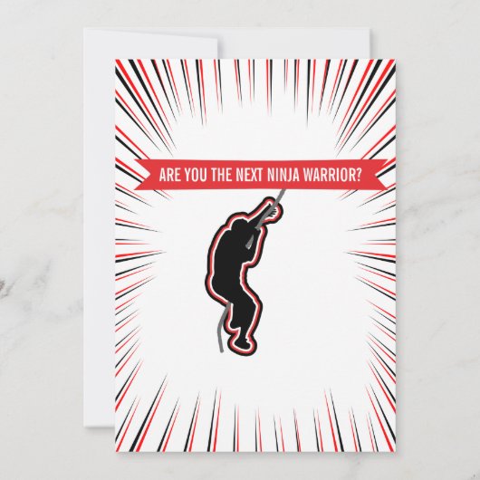 Invitation Ninja Warrior Birthday Party Obstacle Course (Dos)