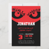 Invitation Ninja Warrior Eyes Boy Birthday (Devant)