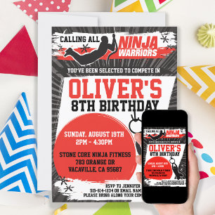 Invitation Ninja Warrior Karate Kid Birthday Party