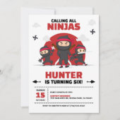 Invitation Ninja Warrior Karate Martial Arts fête d'anniversa (Devant)