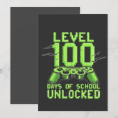 Invitation Niveau 100e Jours de l'école de jeu déverrouillé (Devant / Derrière)
