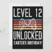 Invitation Niveau 12 Déverrouillé 12e anniversaire Personnali (Devant)