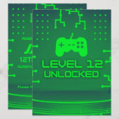 Invitation Niveau 12 Jeu déverrouillé 12ème anniversaire Invi (Devant / Derrière)